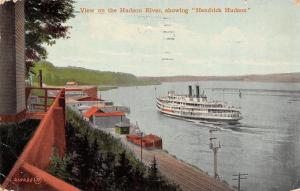 New York City~Hendrick Hudson Steamer River From Balcony~Railroad Semiphore~1913