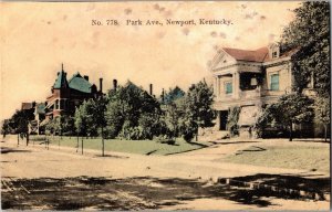 Park Ave Street Scene Newport, Kentucky Antique Postcard JC2