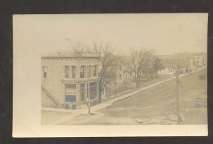 RPPC ROCKFORD IOWA DOWNTOWN STREET STATE BANK 1907 REAL PHOTO POSTCARD