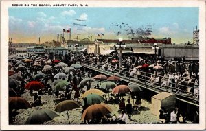 USA Scene On The Beach Asbury Park New Jersey Vintage Postcard 09.99