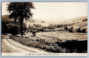 Bovina Center From Pink Street  Bovina Center NY Phelps RPPC Photo Postcard