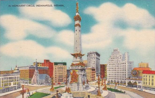 Indiana Indianapolis Monument Circle 1957