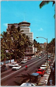 Kalakaua Avenue Waikiki Island Of Oahu Hawaii HI Street View Buildings Postcard