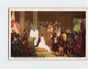 Postcard Baptism Of Pocahontas Jamestown Virginia USA