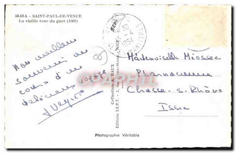 Modern Postcard Saint Paul de Vence The old tower lookout Barber