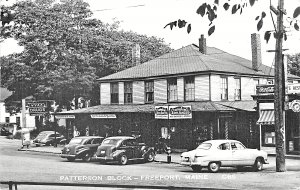 Freeport ME Nyal Drugs Cunningham's Appliances Store, Old Cars Store, RPPC