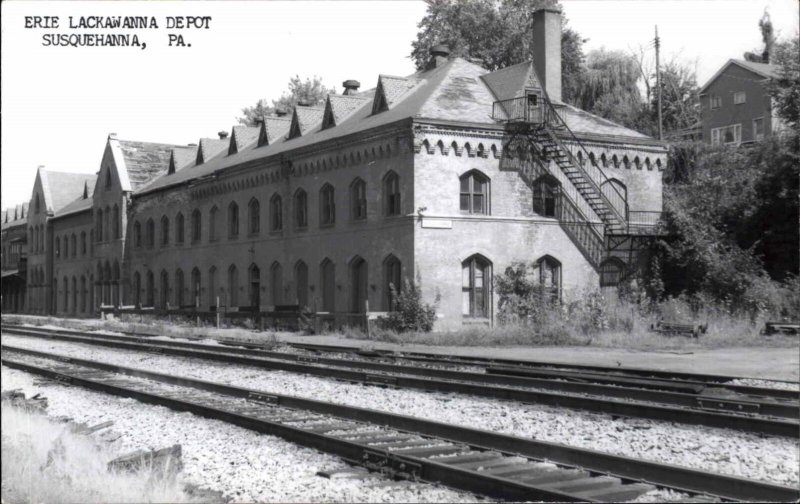 Susquehanna PA Erie Lackawanna RR Train Depot Station Real Photo Postcard