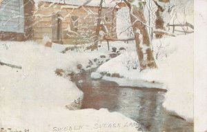 ARTIST KUNSTLER~FRITZ THAULOW-WINTER SCENE-SWEDEN POSTCARD