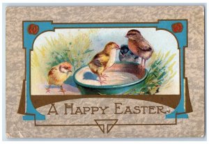 c1910's Happy Easter Chicks Art Nouveau Rupert Pennsylvania PA Antique Postcard