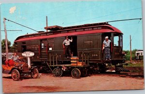 Postcard ME Kennebunkport Seashore Trolley Museum Postal Car Coca-Cola Bottles