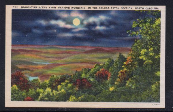 North Carolina colour PC Warrior Mountain Saluda-Tryon Section, unused