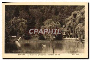 Old Postcard Luchon Park Quinconces Buvette du Pre