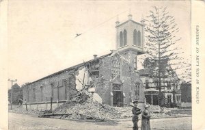 Santa Barbara, CA Church of Our Lady of Sorrows 1925 Earthquake Vintage Postcard