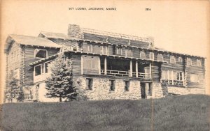 Jackman, ME Maine  SKY LODGE Rustic Hotel SOMERSET COUNTY  Vintage B&W Postcard