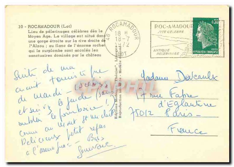 Postcard Modern Panoramic Rocamadour