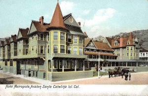 HOTEL METROPOLE Avalon, Santa Catalina, CA c1910s Vintage Postcard