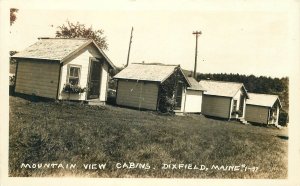 Postcard Maine Dixfield Mountainview Cabins occupation roadside RPPC 23-6938