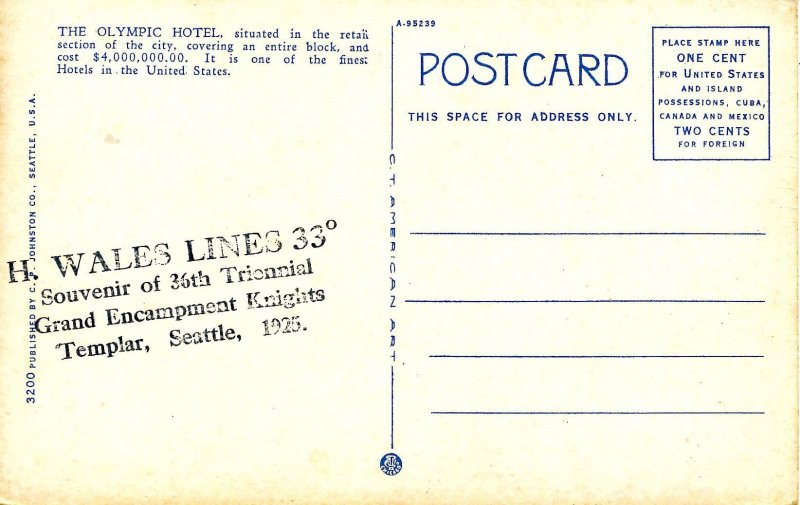 WA - Seattle. Olympic Hotel