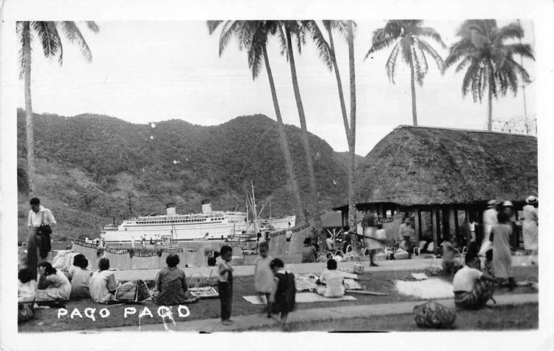 Pago Pago Samoa Steamer in Harbor Real Photo Vintage Postcard JH230388