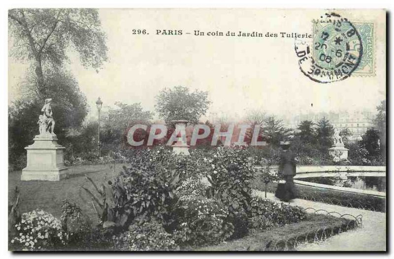 Old Postcard Paris A corner of the Tuileries Gardens
