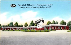 Tallahassee, FL Florida   CADILLAC MOTEL  ca1950's Chrome Roadside Postcard