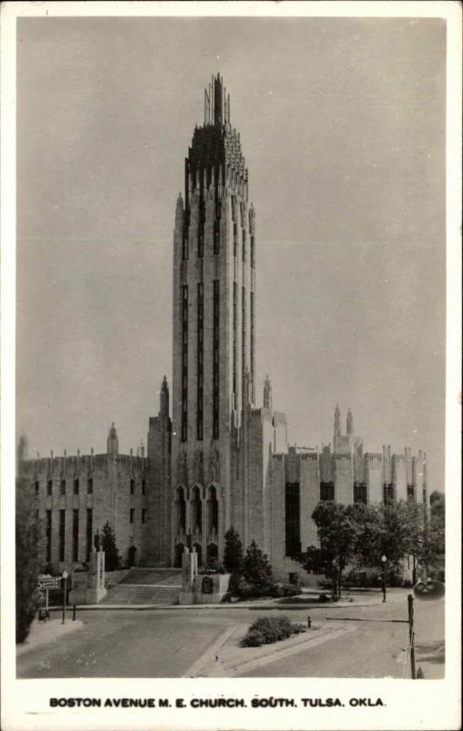 Tulsa Oklahoma OK Boston Ave M.E. Church Vintage Real Photo Postcard