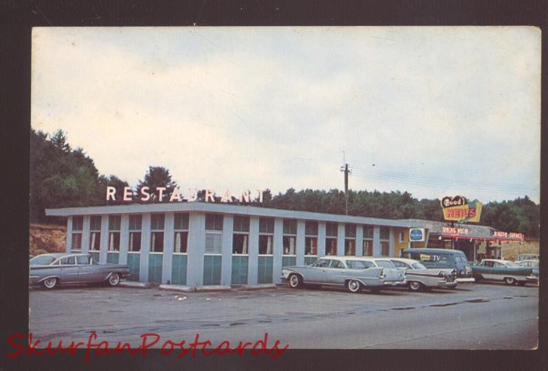 WEST FRANKLIN NEW HAMPSHIRE 1950's CARS NEIL'S RESTAURANT VINTAGE POSTCARD