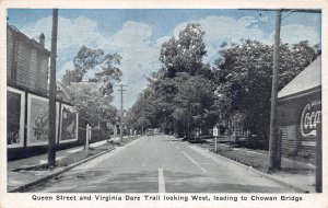 G75/ Edenton North Carolina Postcard c1920s Queen Street Chowan Bridge