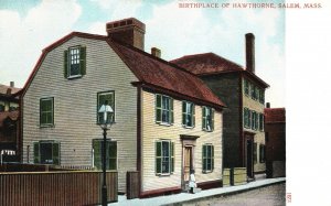 Vintage Postcard Birthplace Of Hawthorne Salem Massachusetts A.C. Bosselman