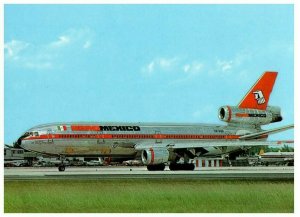 AeroMexico Douglas DC 10 30 Airplane Postcard