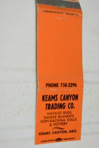 Keams Canyon Trading Co. Arizona 20 Strike Matchbook Cover