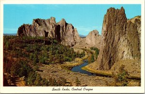 Smith Rocks Central Oregon OR Crooked River Postcard VTG UNP Curteich Vintage 