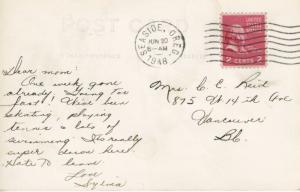 Seaside Oregon OR Boardwalk & Beach Boy Bike c1948 Vintage Hale RPPC Postcard E7