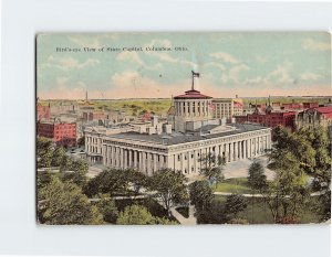Postcard Birds eye View of State Capitol Columbus Ohio USA