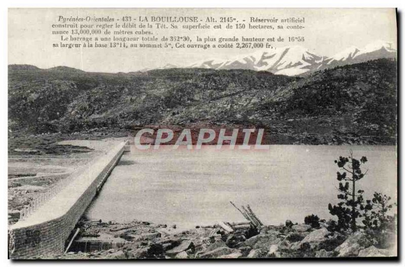 Old Postcard The Bouillouse artificial Reservoir