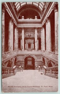 St Paul Minnesota~State Capitol Building Interior~Down Marble Staircase~1909