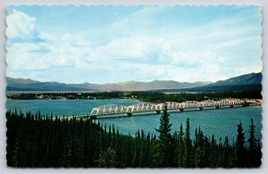 Alaska~Panorama Color Photo Of Nisutlin Bay Bridge @ Teslin Lake~Vtg Postcard