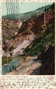 Vintage Postcard Eagle River Canyon Flowing West Towards Utah Colorado CO
