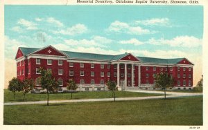 Vintage Postcard Memorial Dormitory Oklahoma Baptist University Shawnee OK