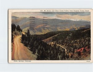 Postcard Mt. Evans and Clear Creek Valley from Virginia Canyon Road, Colorado