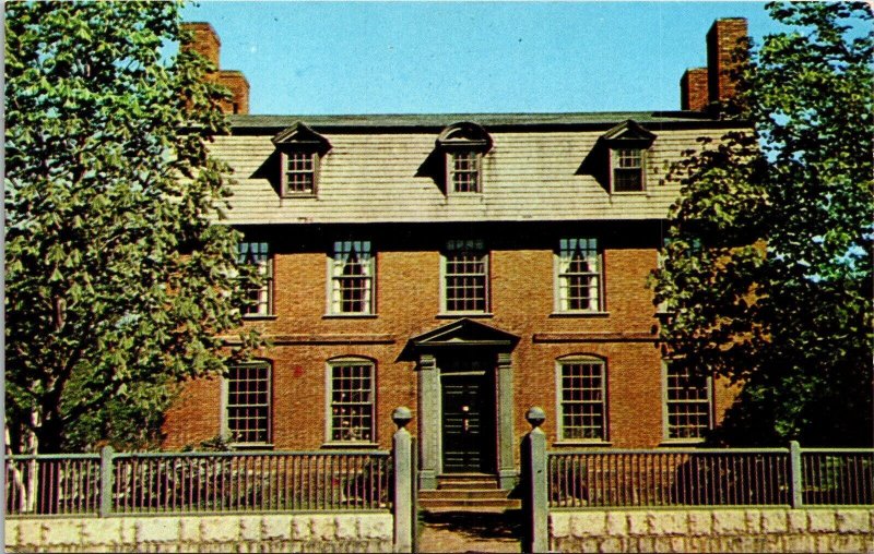 Derby House Salem Massachusetts MA Sidewalk View Gate Trees Postcard Unused UNP 