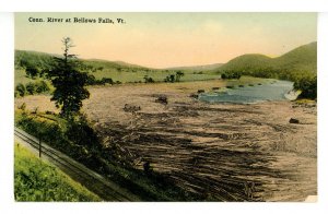 VT - Bellows Falls. Connecticut River Log Drive Scene ca 1908