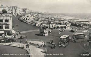 VINTAGE POSTCARD MARINE PARADE & AQUARIUM BRIGHTON ENGLAND 1950s FRESH CONDITION