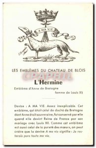 Old Postcard Blois The emblems of the castle L & # 39hermine