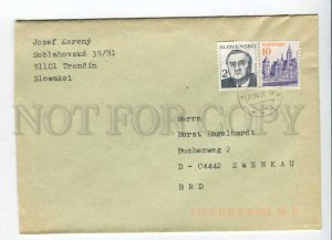 421204 Slovakia to GERMANY 1998 year real posted COVER