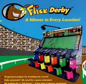 Flick Derby Arcade Flyer Original NOS Video Game Art Print Promo Horse Racing