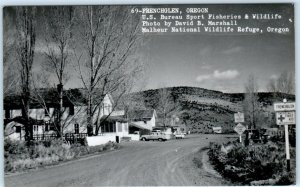 RPPC FRENCHGLEN, Oregon OR ~ STREET SCENE Hotel ~ Harney County c1960s Postcard