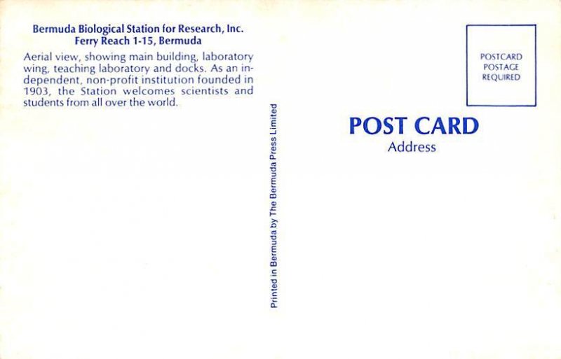 Biological Station for Research Bermuda Unused 