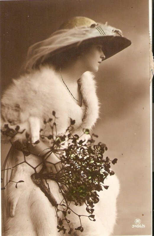 Beautiful ladies Nice set of six (6)) old vintage French photo postcards