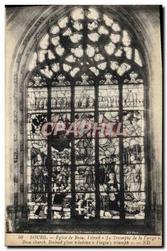 Old Postcard Brou Brou Church Stained The Triumph of the Virgin